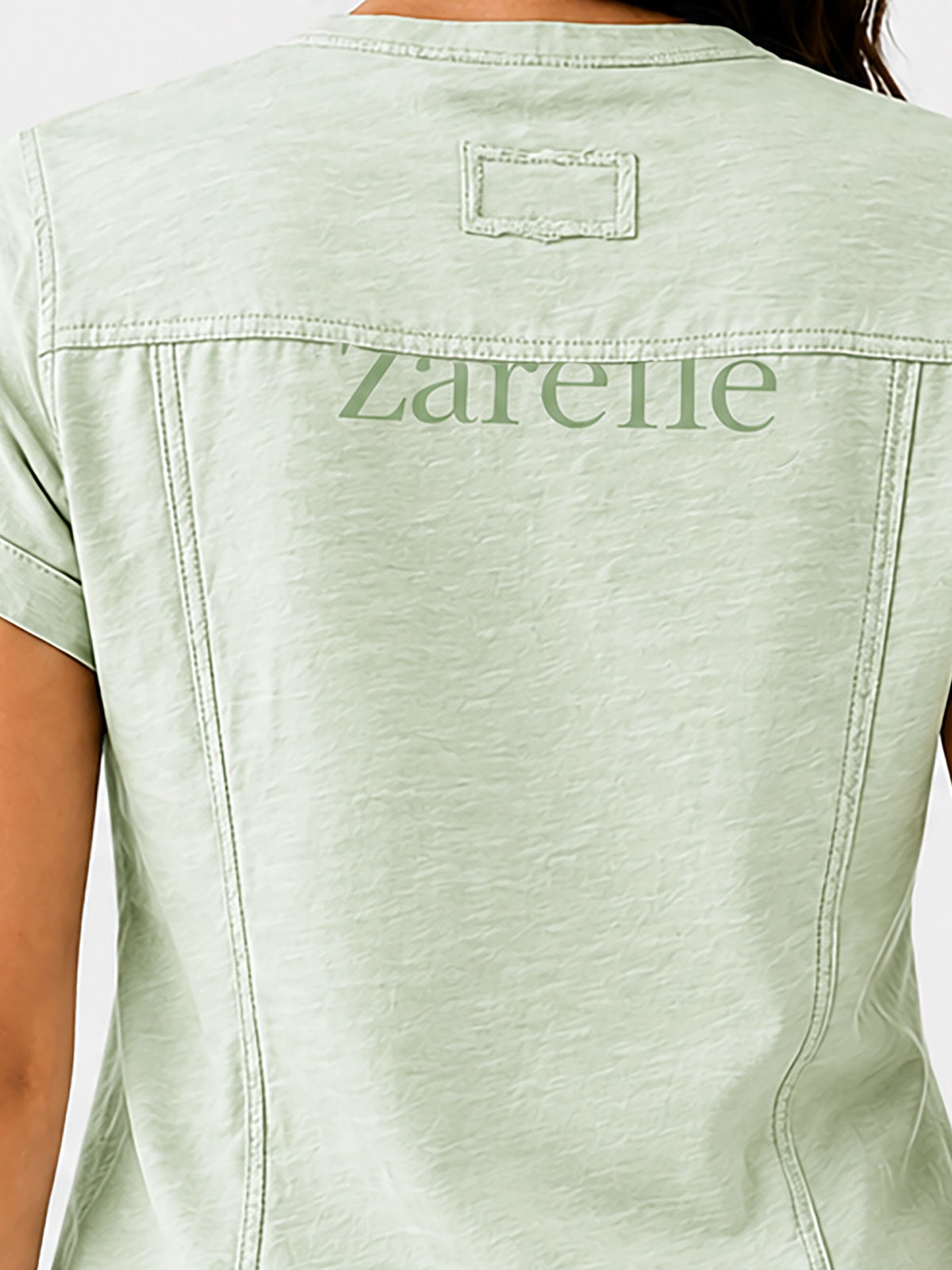 Zarelle Women's Cotton Button Neck Casual Top