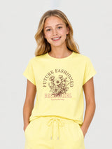 Belina Girl Girl's Lemon Floral T-Shirt & Shorts Cotton Co-ord Set