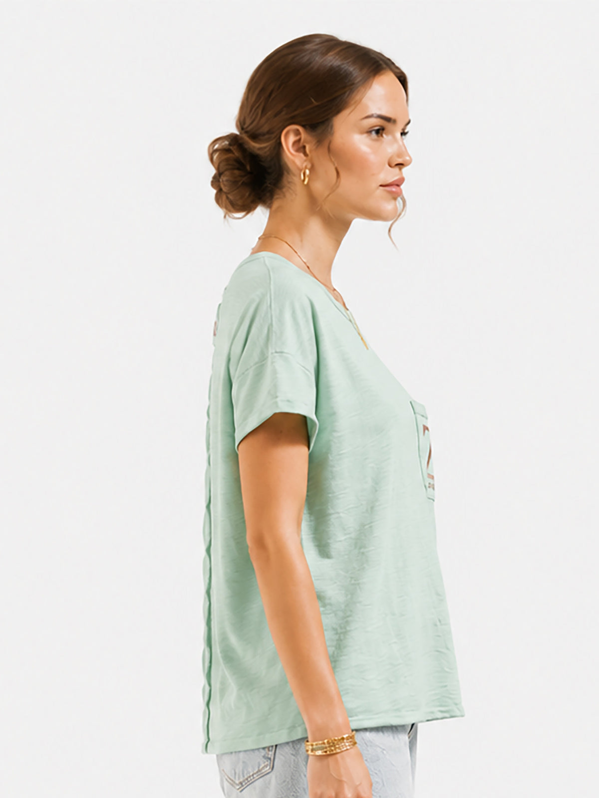 Zarelle Women's Cotton Relaxed Fit Pocket Top