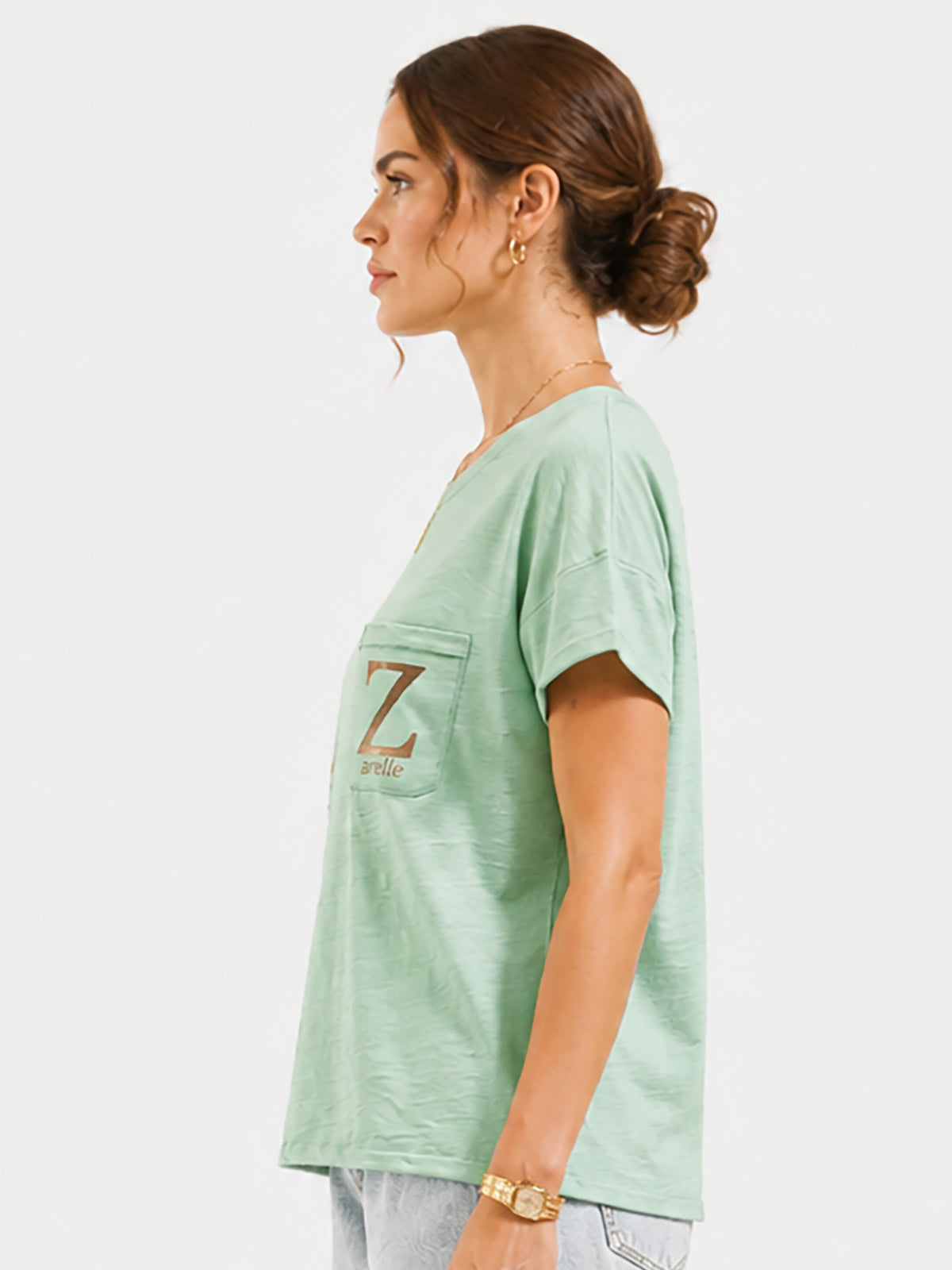 Zarelle Women's Cotton Relaxed Fit Pocket Top