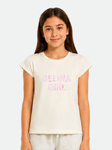 Belina Girl Girl's Cotton Regular Fit T-Shirt & Pants Co-ord Set