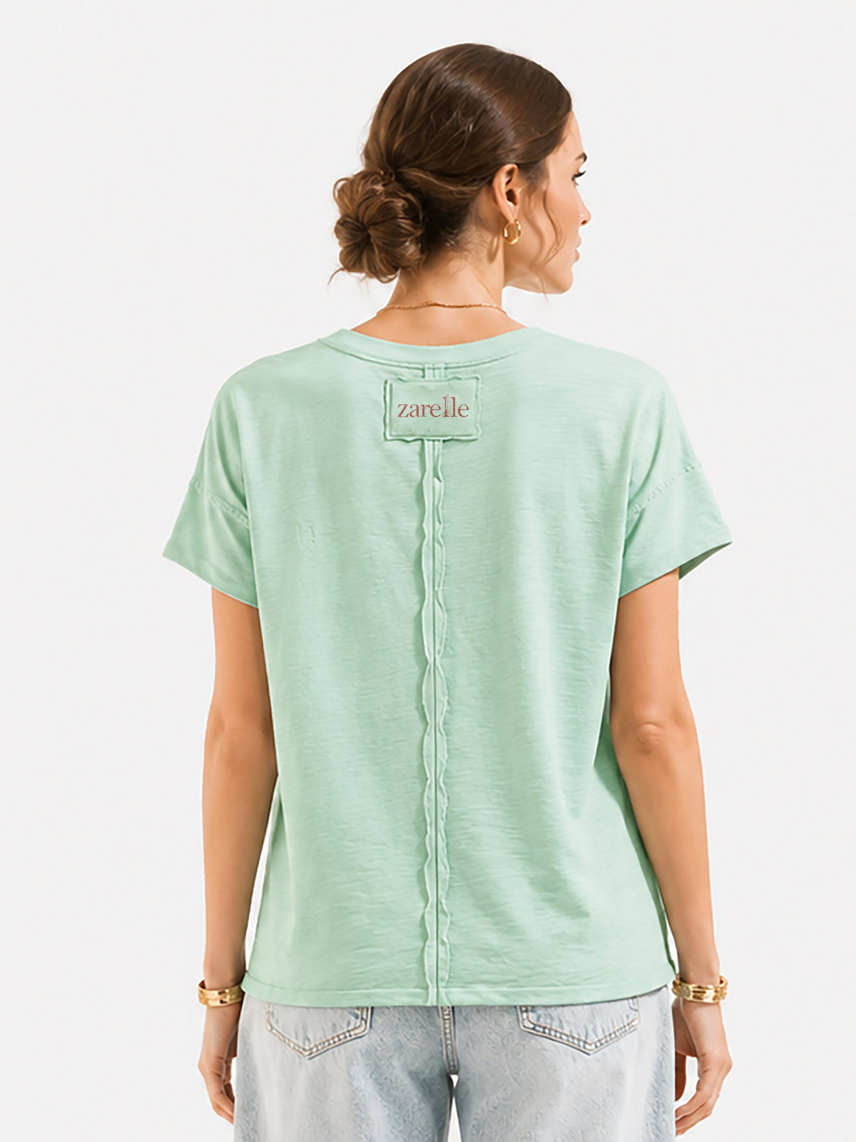 Zarelle Women's Cotton Relaxed Fit Pocket Top