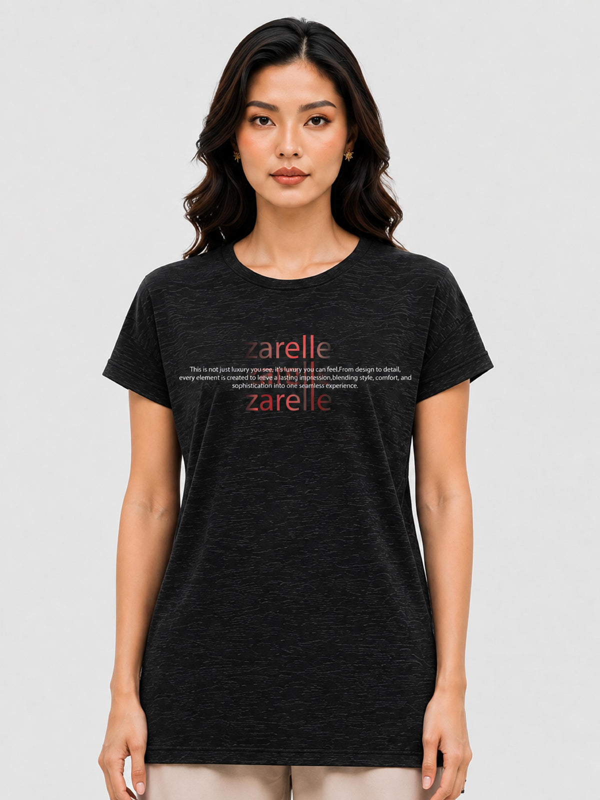 Zarelle Women's Cotton Slub Regular Fit T-Shirt