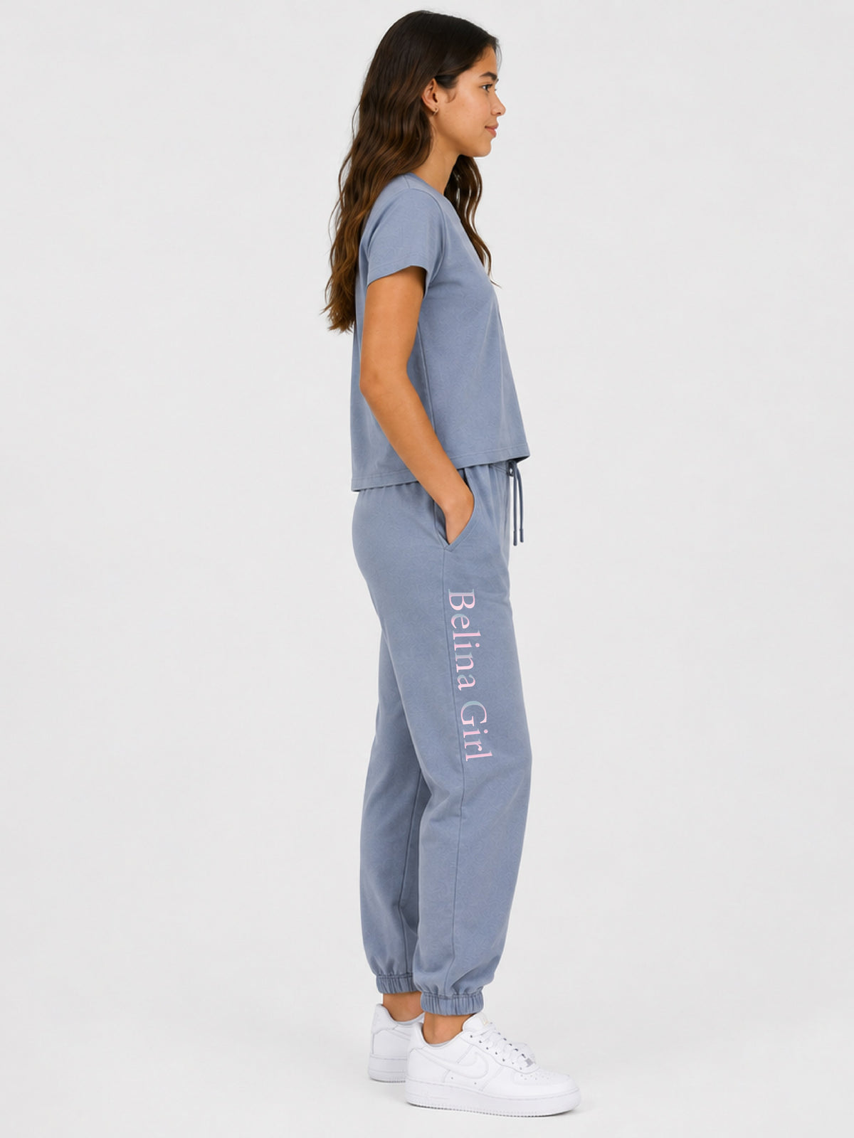 Belina Girl Girls Cotton Relaxed Fit Printed Casual T-Shirt and Jogger Co-ord Set