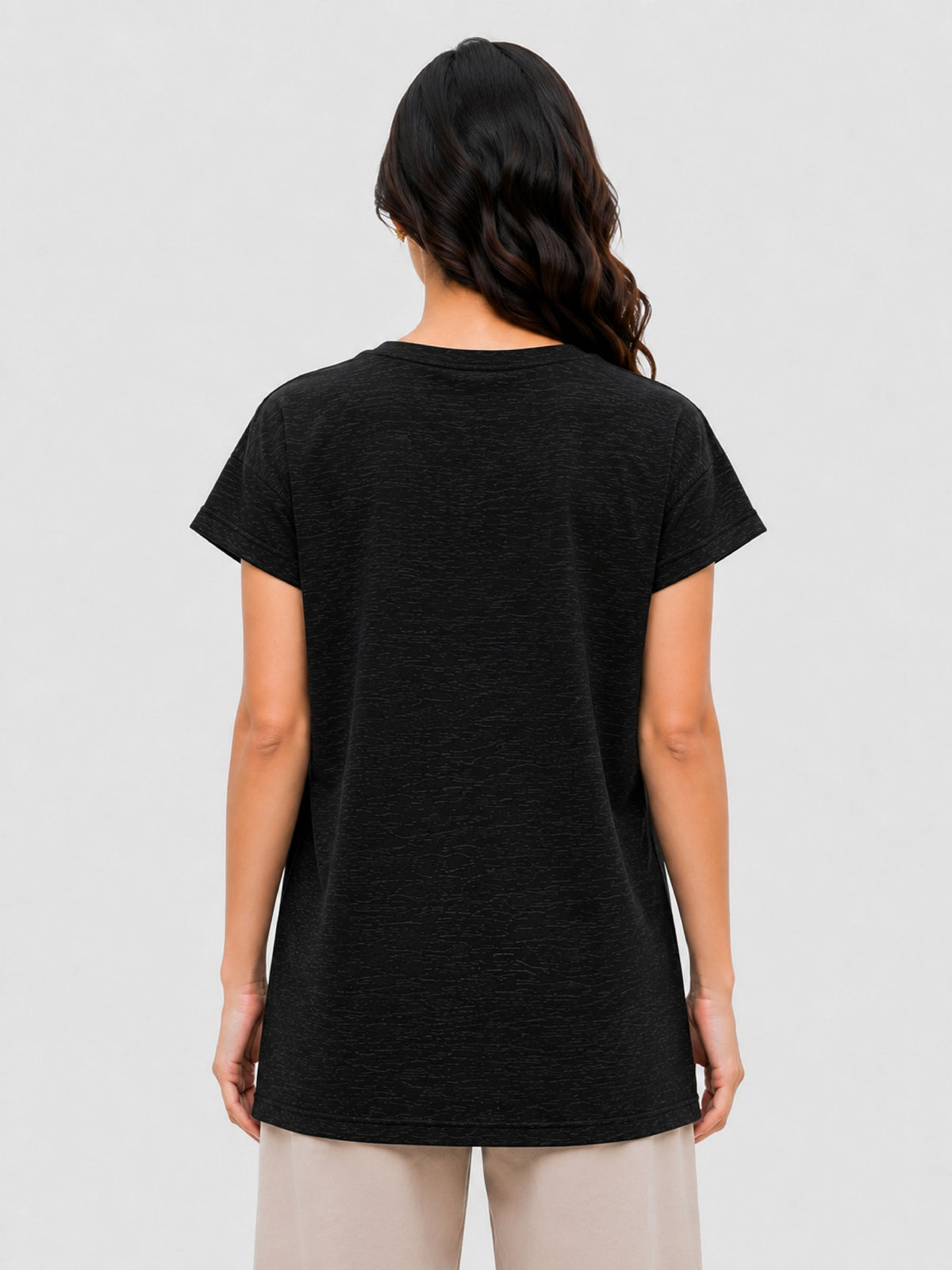 Zarelle Women's Cotton Slub Regular Fit T-Shirt