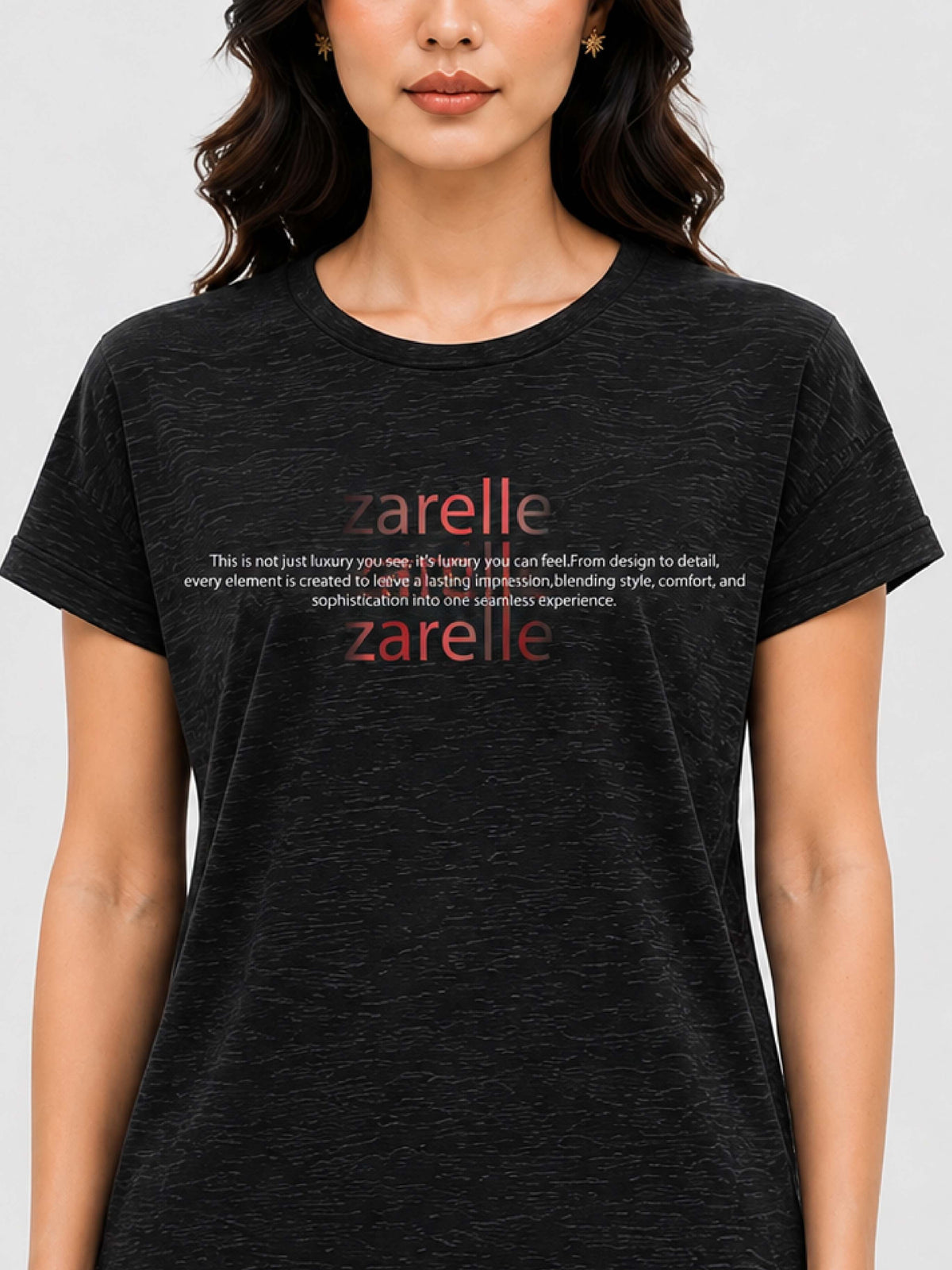 Zarelle Women's Cotton Slub Regular Fit T-Shirt