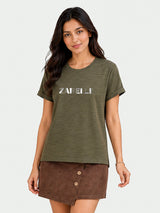 Zarelle Women's Cotton Slub Regular Fit T-Shirt