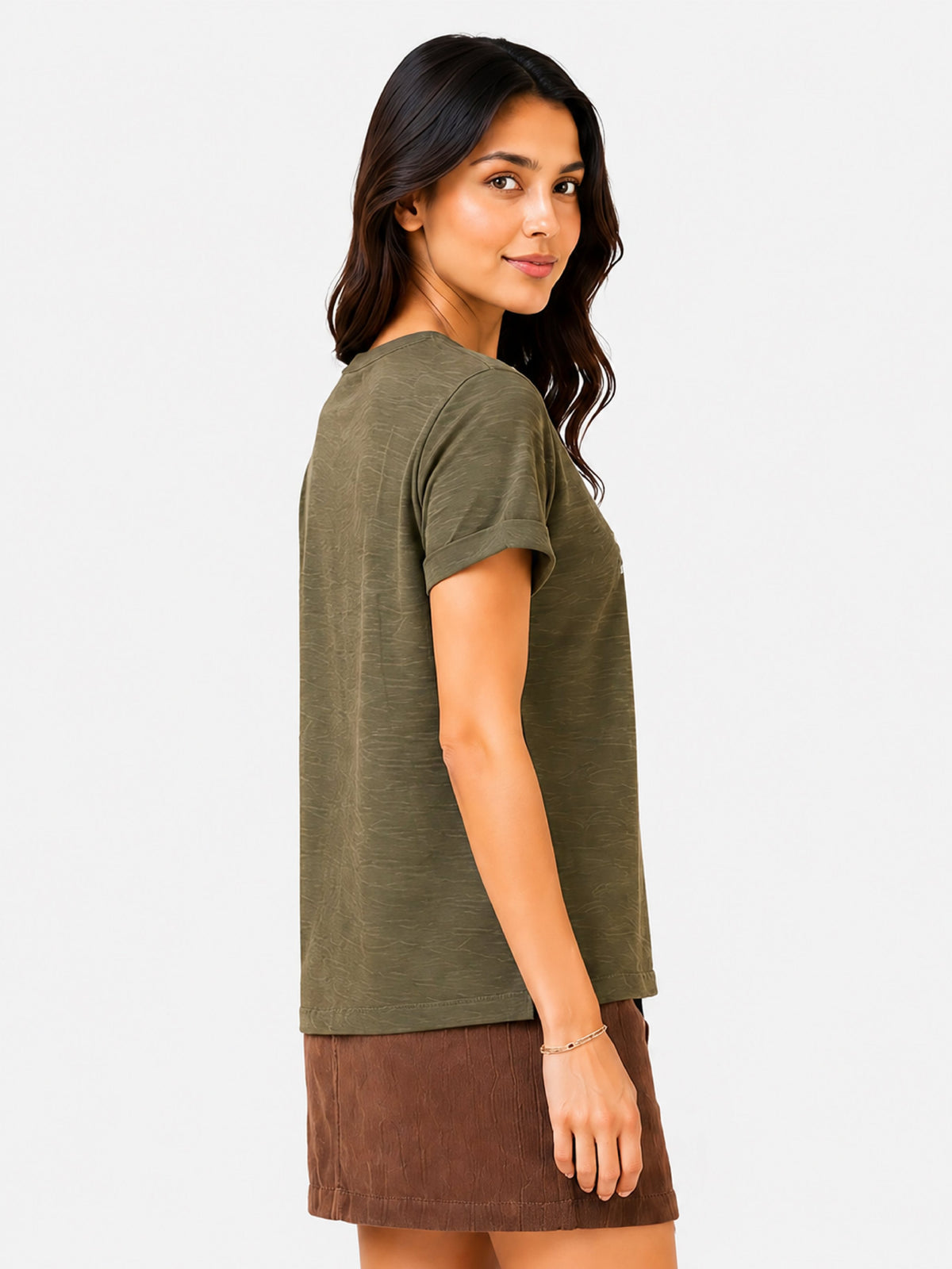 Zarelle Women's Cotton Slub Regular Fit T-Shirt