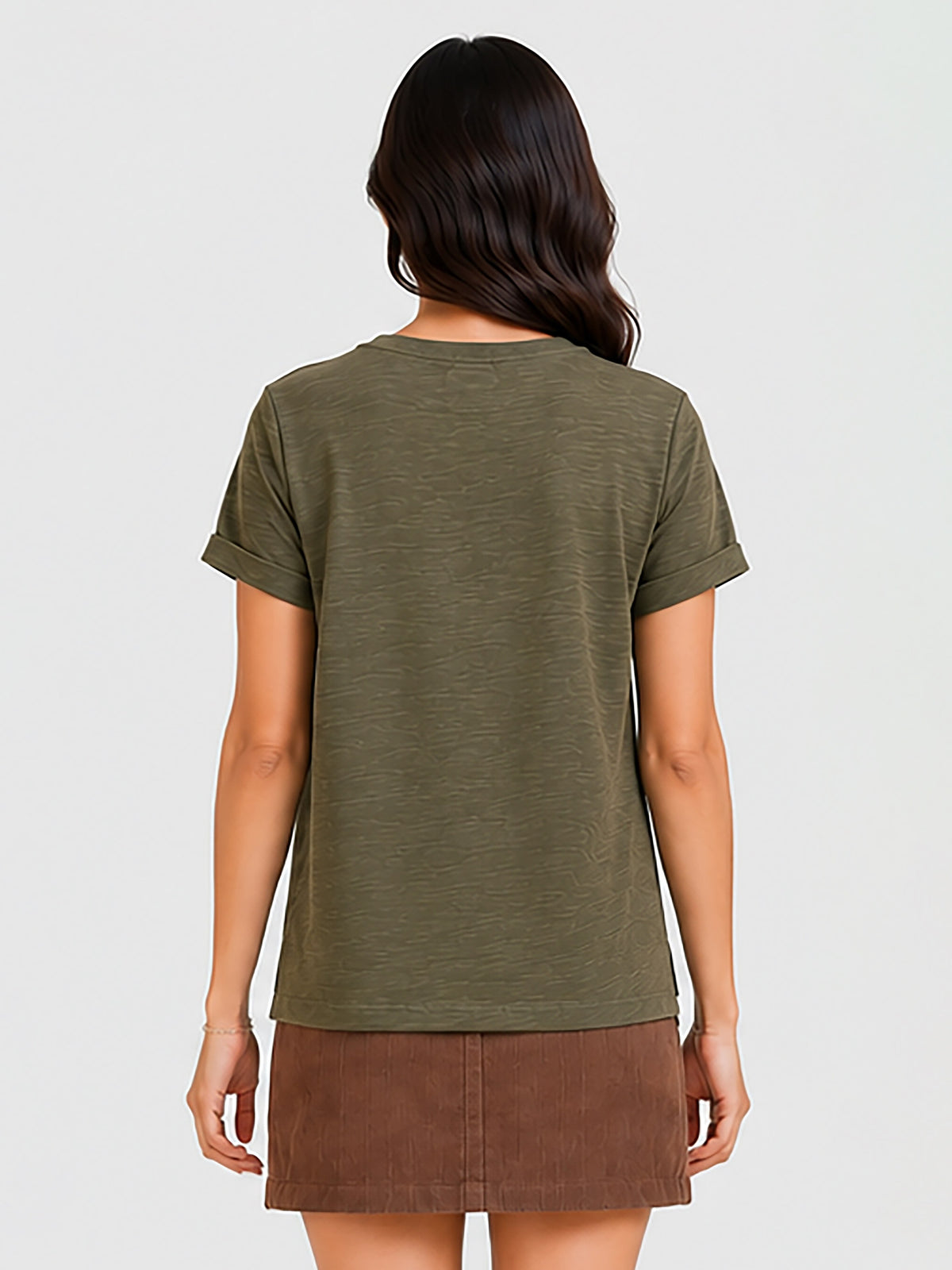 Zarelle Women's Cotton Slub Regular Fit T-Shirt