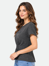 Zarelle Women's Cotton Slub Regular Fit Top