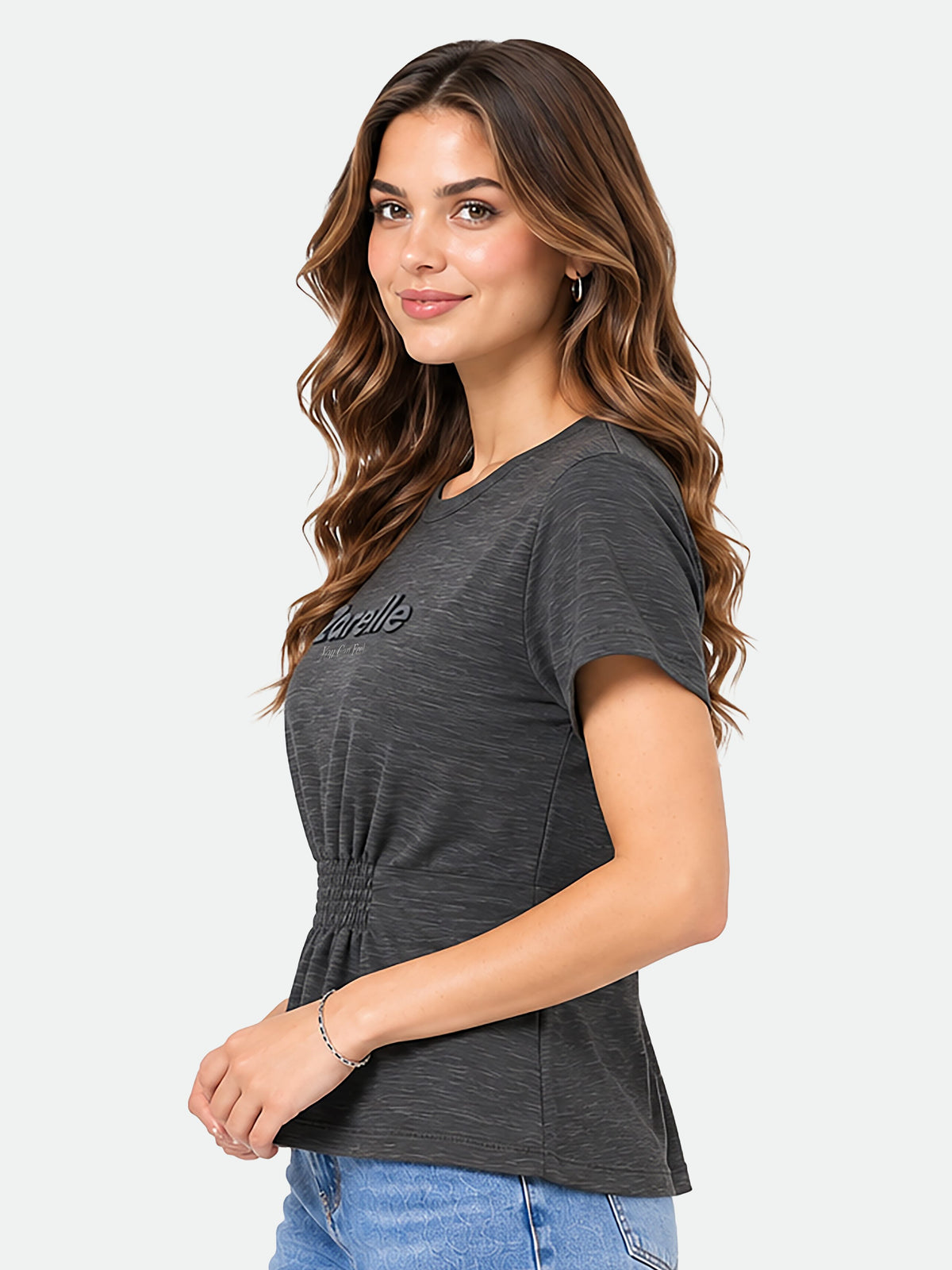 Zarelle Women's Cotton Slub Regular Fit Top