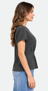 Zarelle Women's Cotton Slub Regular Fit Top