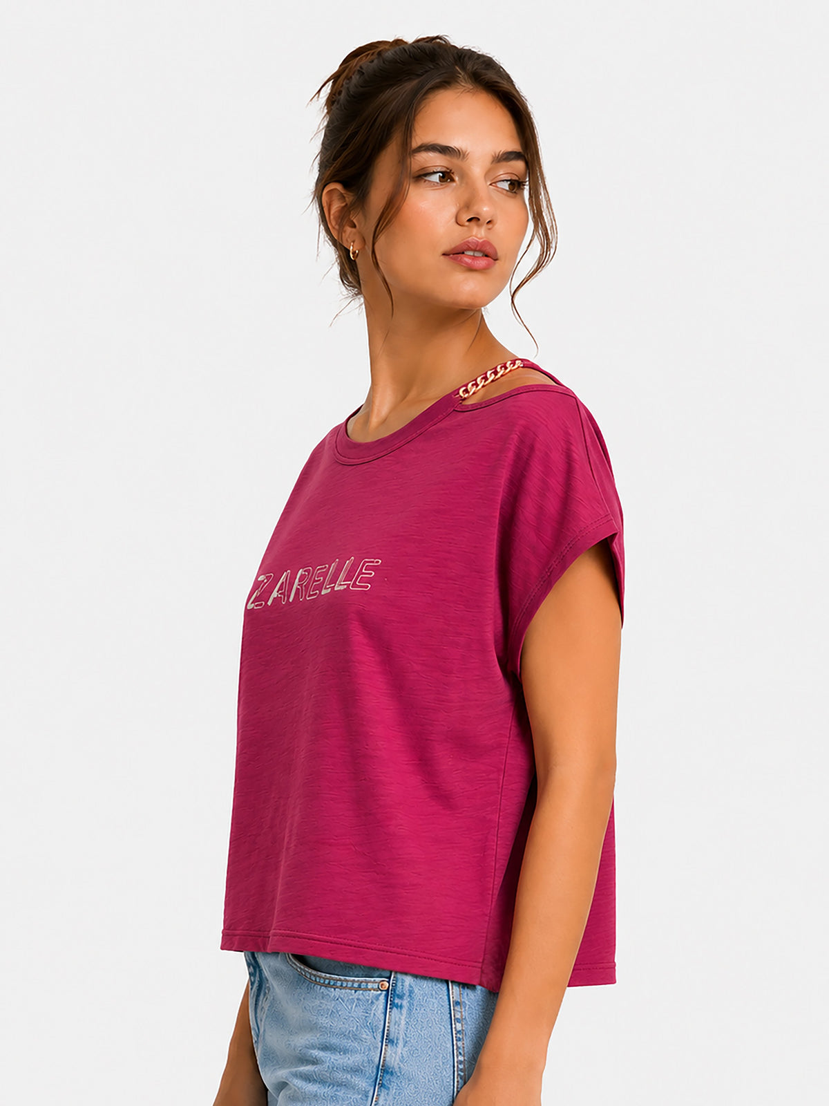 Zarelle Women's Cotton Slub Relaxed Fit Top