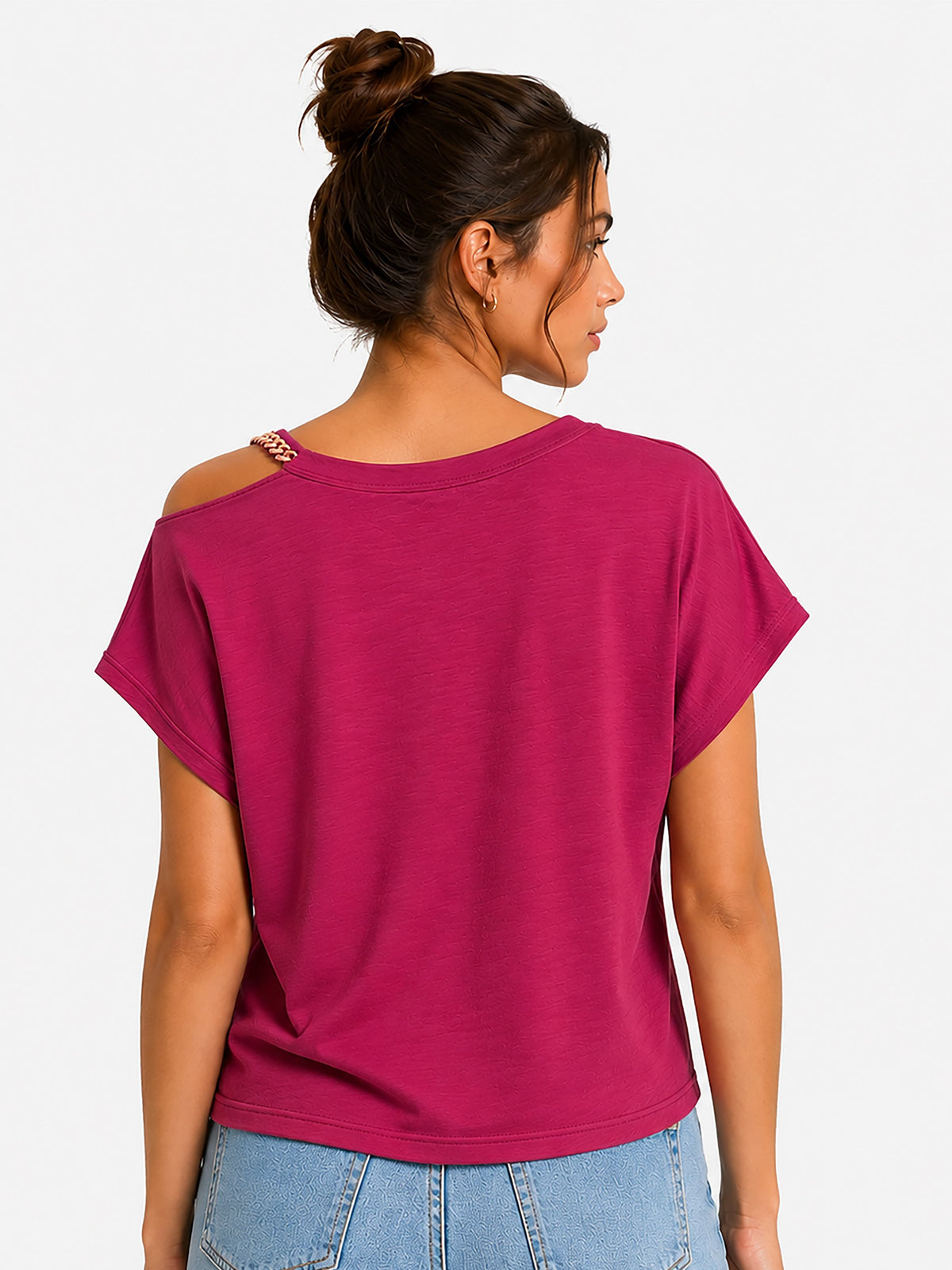Zarelle Women's Cotton Slub Relaxed Fit Top