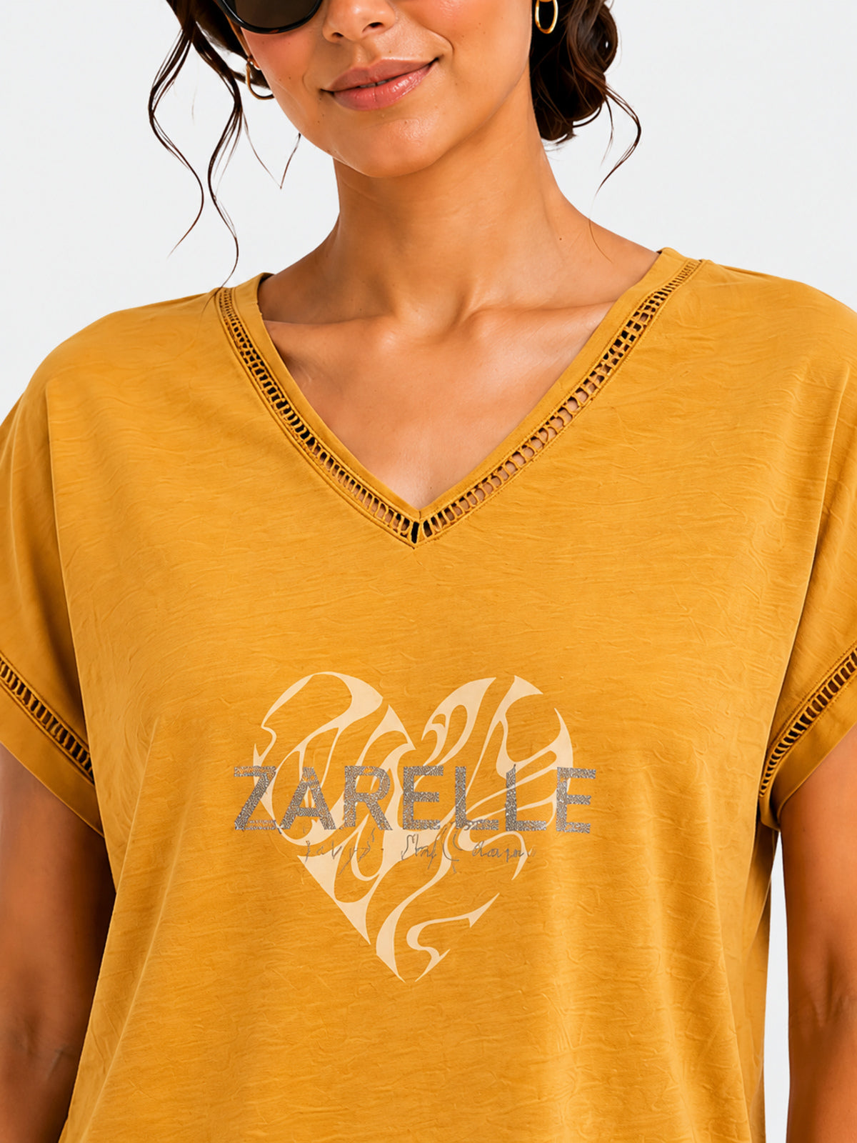 Zarelle Women's Cotton V-Neck Top