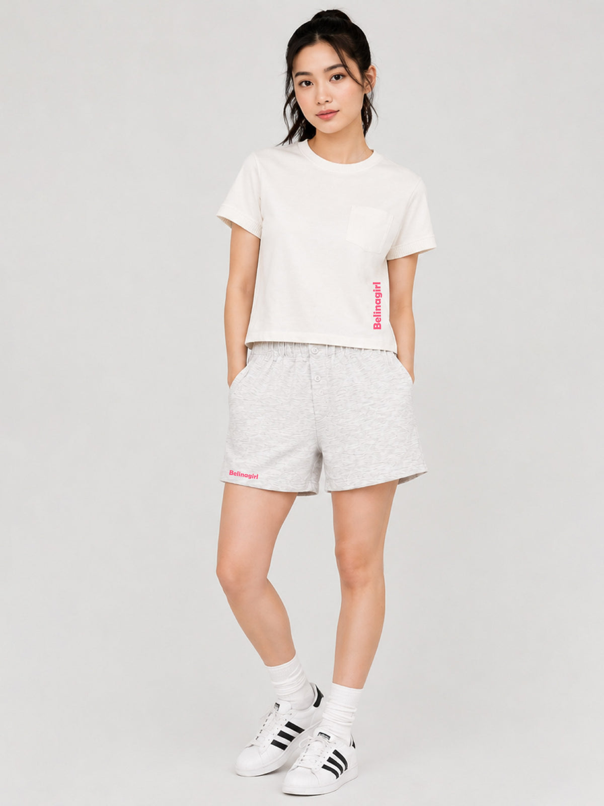 Belina Girl Girls Cotton Relaxed Fit T-Shirt and Shorts Co-ord Set