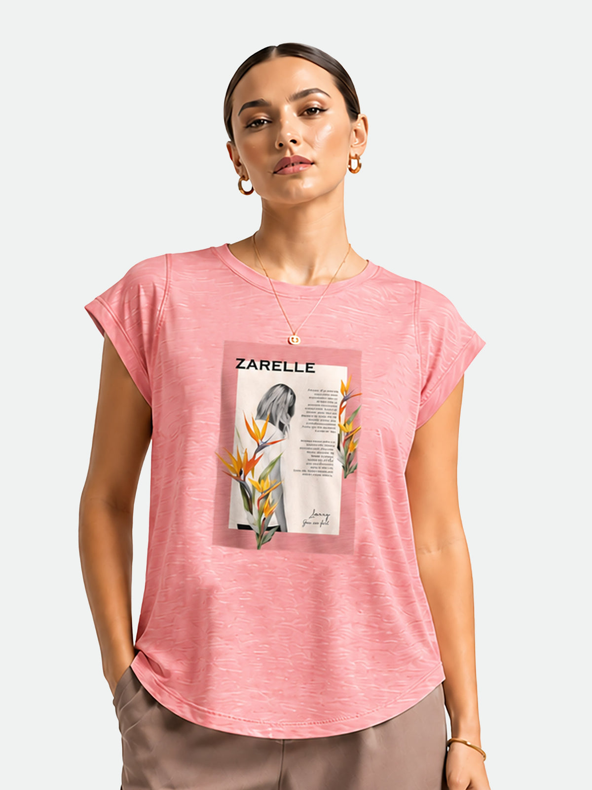 Zarelle Women's Cotton Printed Top
