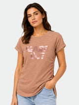 Zarelle Women's Brown Cotton Casual Top
