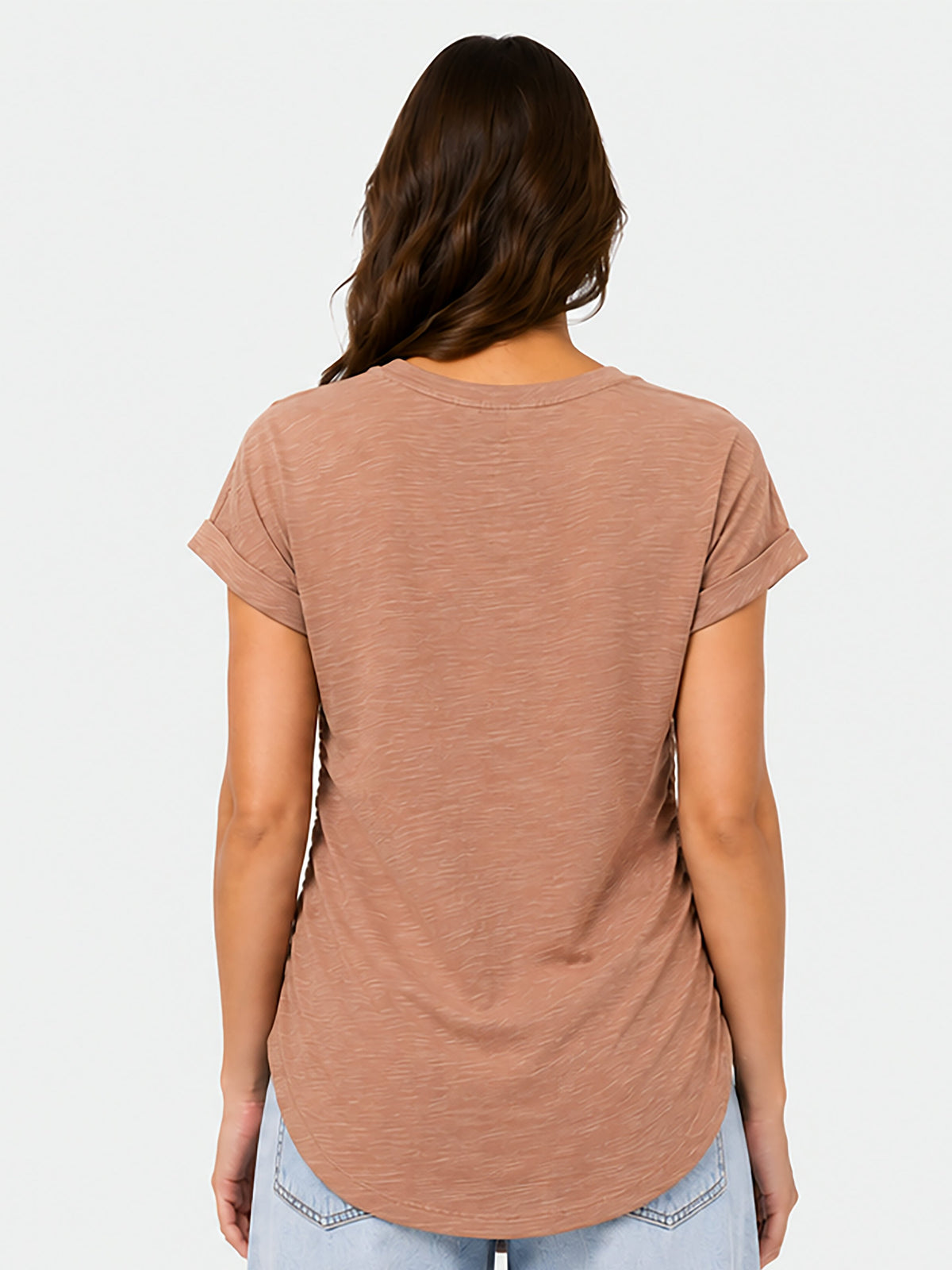 Zarelle Women's Brown Cotton Casual Top