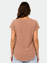 Zarelle Women's Brown Cotton Casual Top