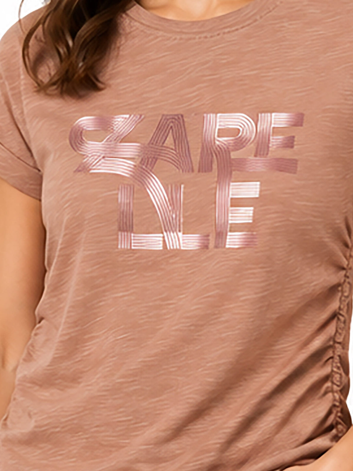Zarelle Women's Brown Cotton Casual Top