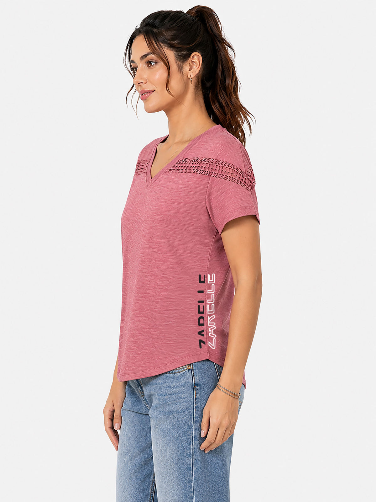Zarelle Women's Cotton V-Neck T-Shirt