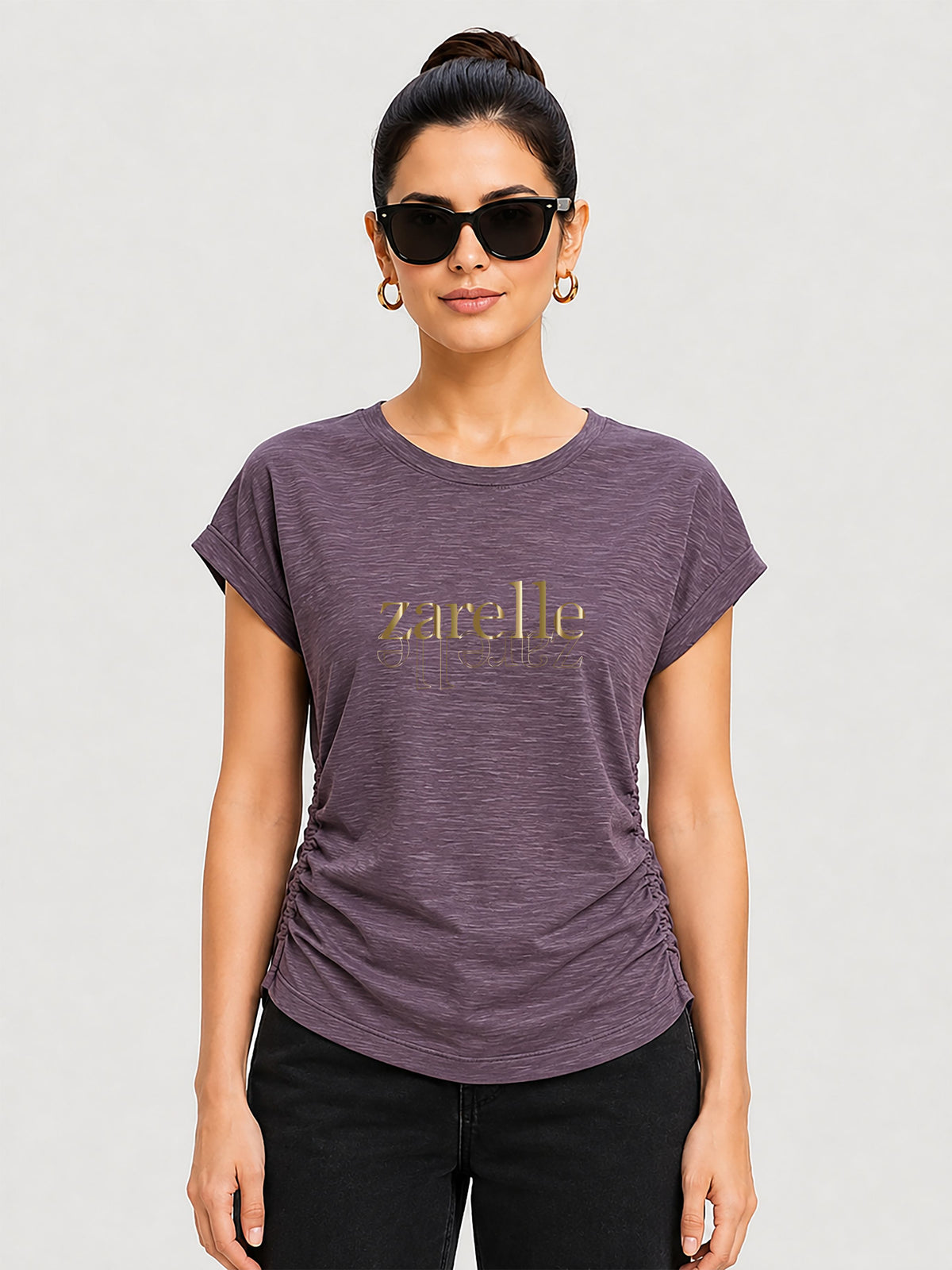 Zarelle Women's Cotton Slub Relaxed Fit Top