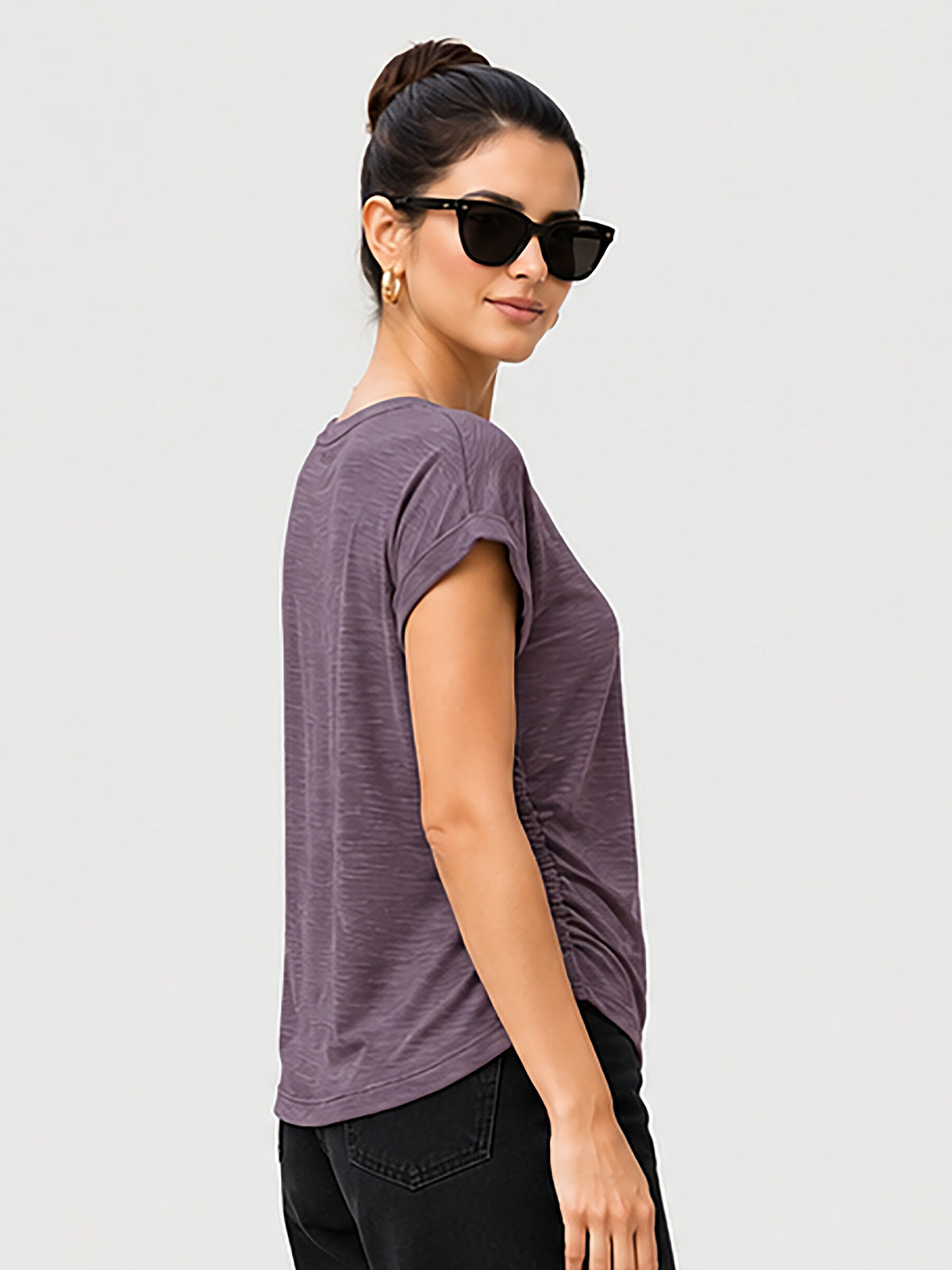 Zarelle Women's Cotton Slub Relaxed Fit Top