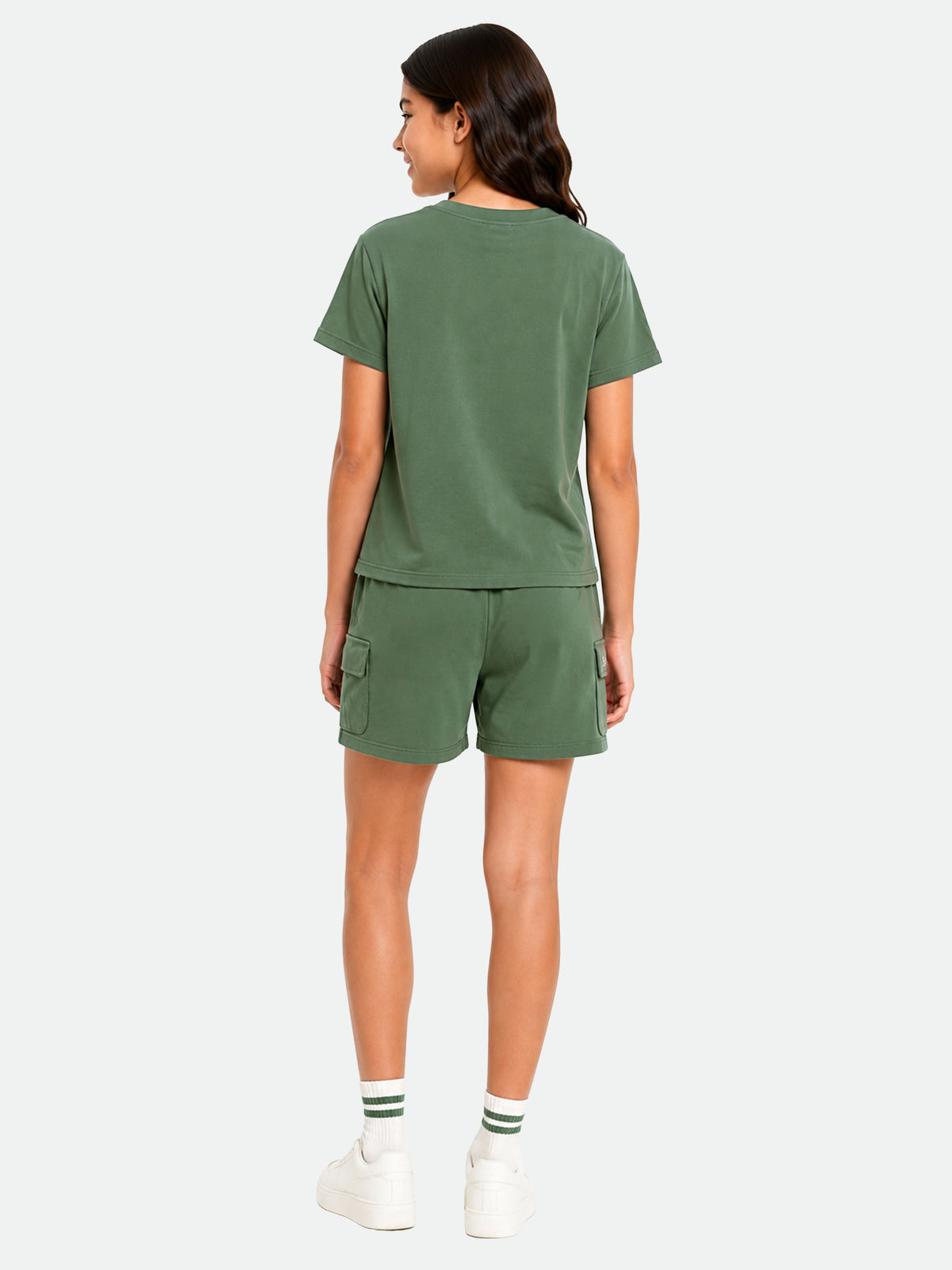 Belina Girl Girl's Cotton Regular Fit T-Shirt & Cargo Shorts Co-ord Set