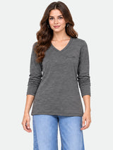 Zarelle Women's Cotton Slub Regular Fit T-Shirt