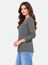 Zarelle Women's Cotton Slub Regular Fit T-Shirt