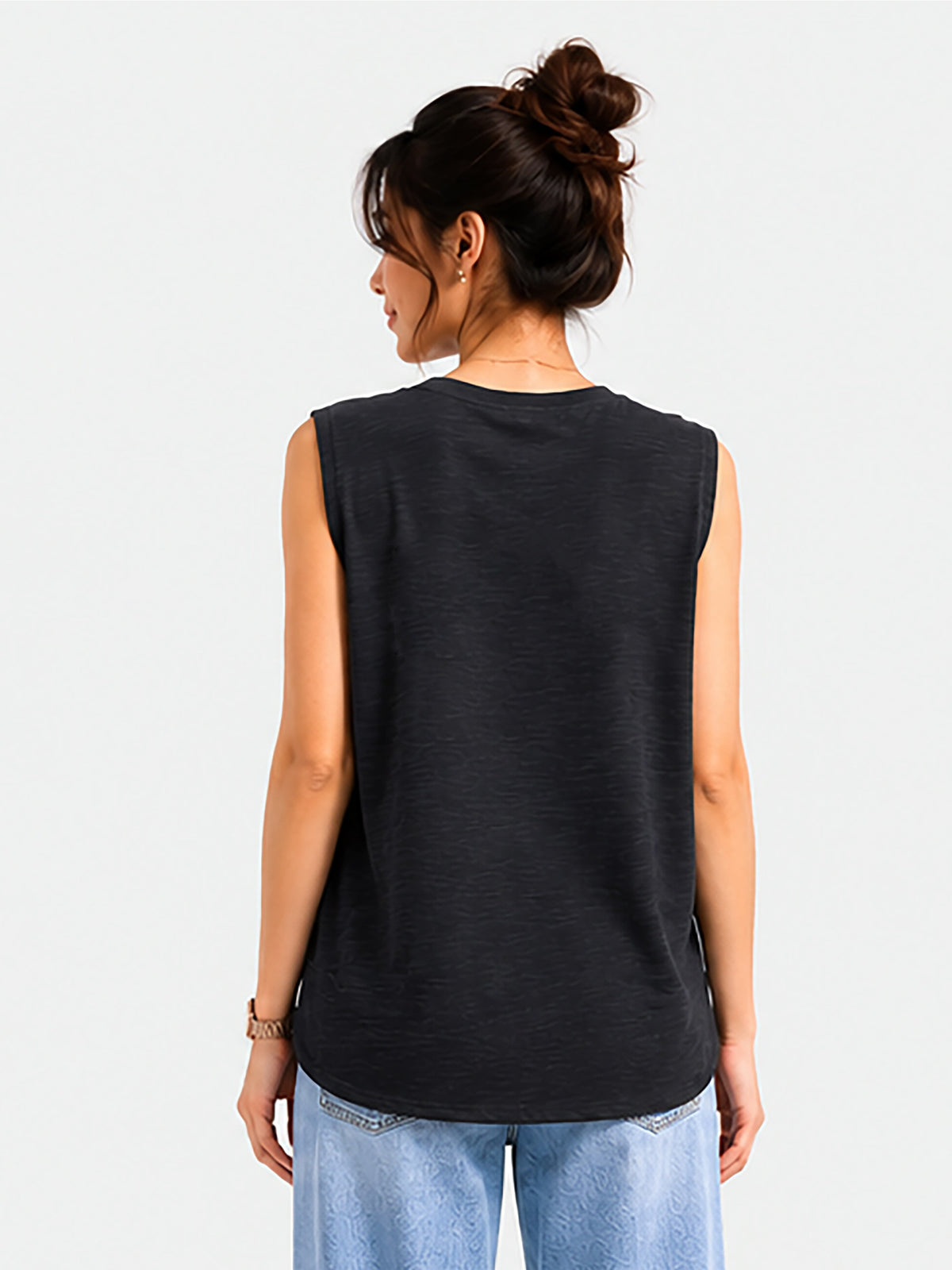 Zarelle Women's Cotton Slub Relaxed Fit Top