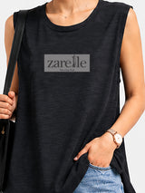 Zarelle Women's Cotton Slub Relaxed Fit Top