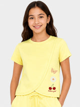 Belina Girl Girls Cotton Relaxed Fit Printed T-Shirt and Shorts Co-ord Set