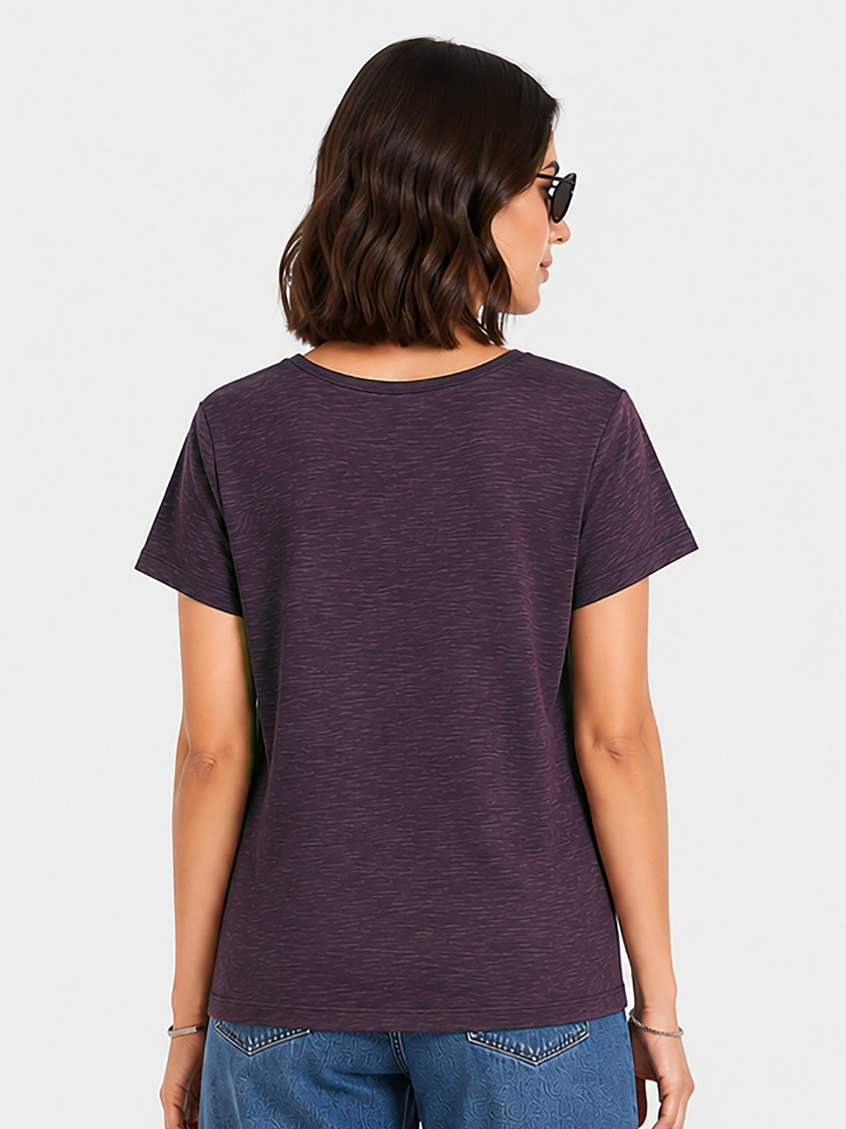 Zarelle Women's Cotton Lace Sleeve T-Shirt