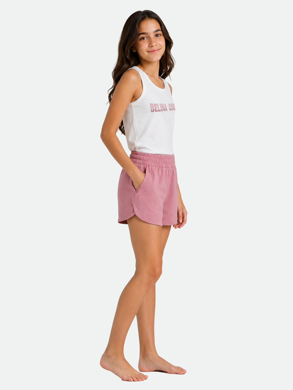 Belina Girl Girl's Cotton Regular Fit Tank Top & Shorts Co-ord Set