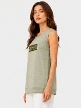 Zarelle Women's Cotton Sleeveless Longline Tank Top