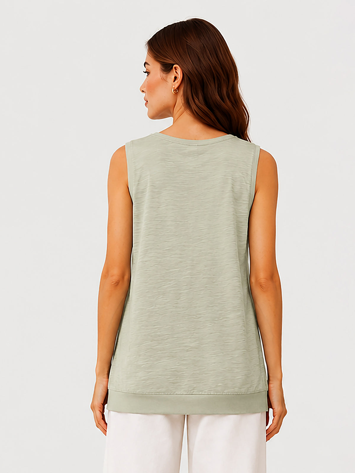 Zarelle Women's Cotton Sleeveless Longline Tank Top