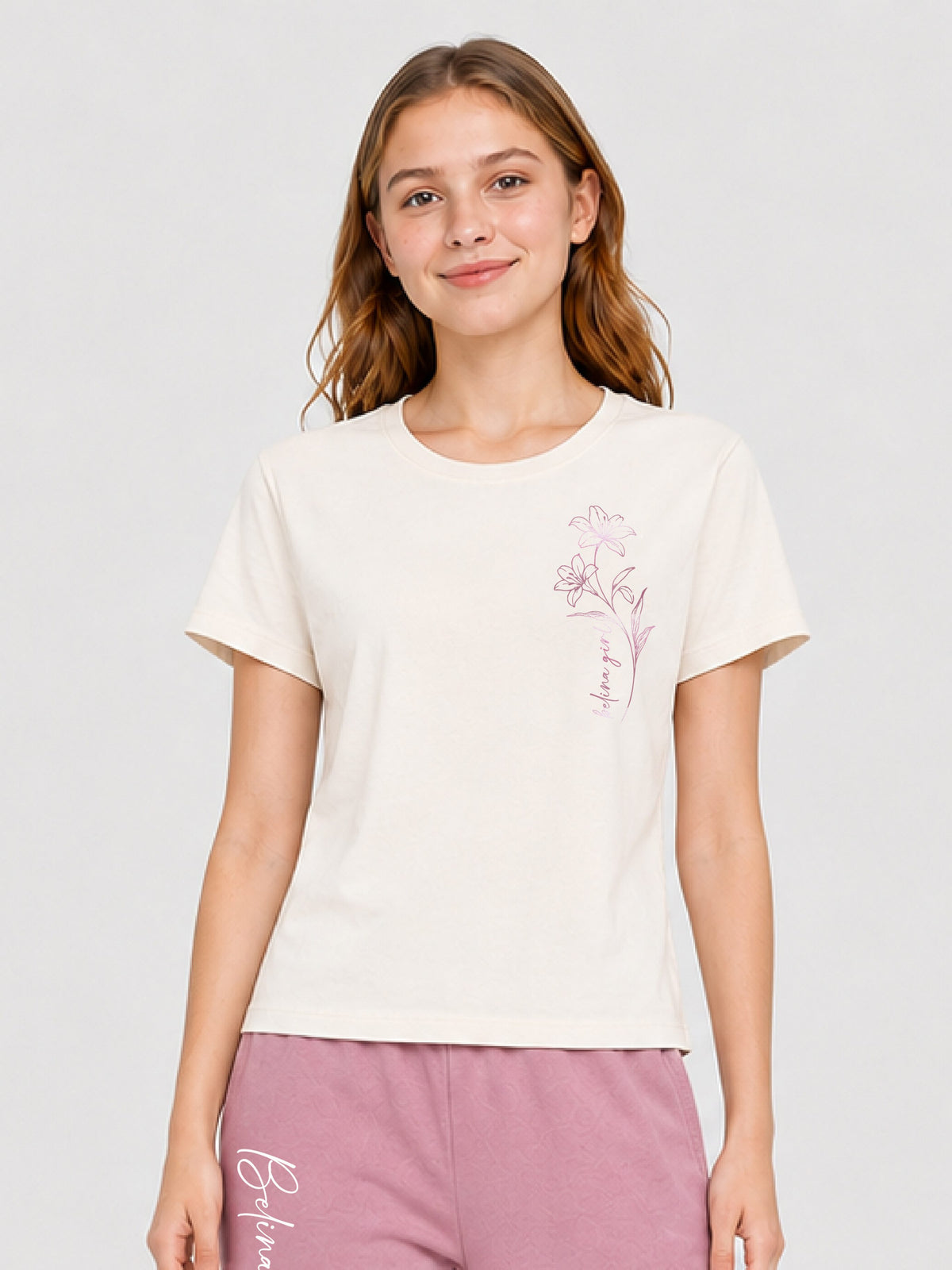 Belina Girl Girls Cotton Regular Fit Printed T-Shirt and Jogger Co-ord Set
