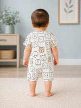 Niki Nova Baby Teddy Print Romper Soft Cotton for Baby Boys & Girls