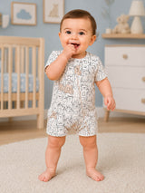 Niki Nova Baby Short Zip Romper Soft Cotton for Baby Boys & Girls