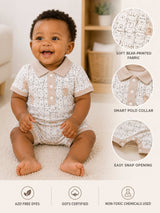 Niki Nova Poloform Romper ÃƒÂ¢Ã¢â€šÂ¬Ã¢â‚¬Å“ Premium Printed Polo Collar Baby Romper for Boys & Girls | Soft Cotton Comfort | Everyday Playwear