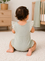 Niki Nova Baby Girls Flutter Dress Romper Soft Cotton Floral