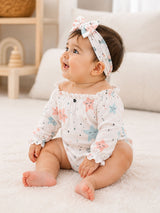 Niki Nova Baby Girls Star Print Bubble Suit Soft Cotton Romper