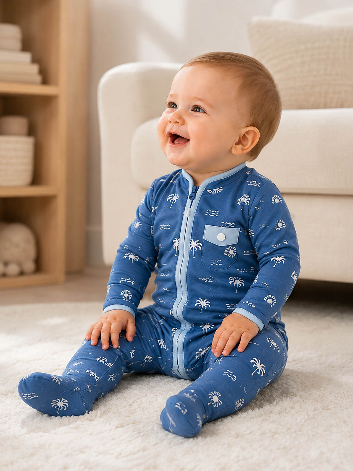 Niki Nova Baby Zip Coverall Soft Cotton for Baby Boys & Girls