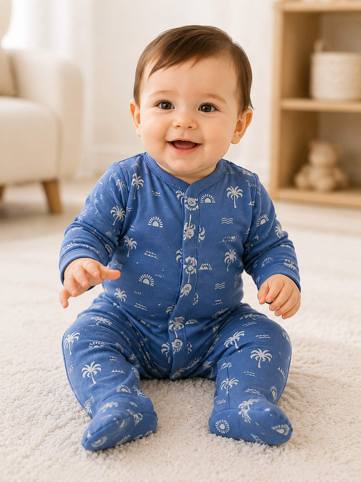 Niki Nova Baby Footed Sleepsuit Soft Cotton for Baby Boys & Girls