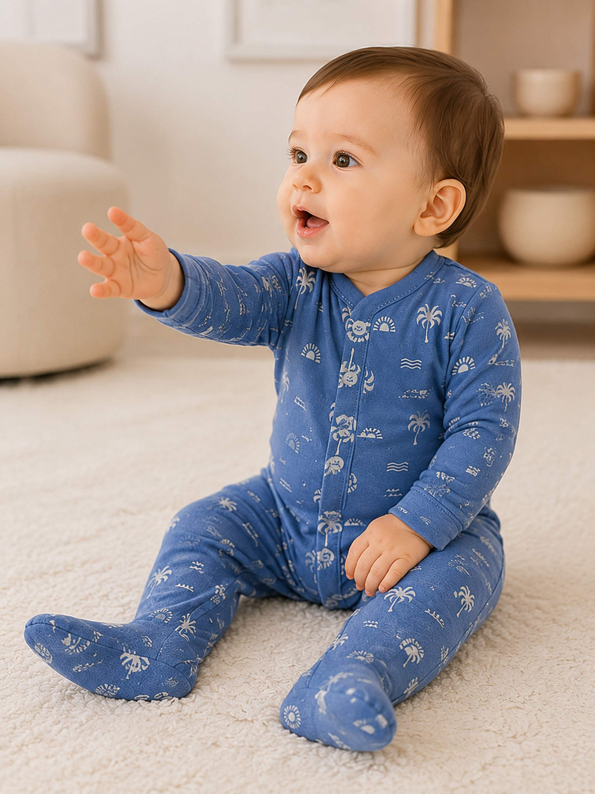Niki Nova Baby Footed Sleepsuit Soft Cotton for Baby Boys & Girls