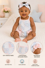 Niki Nova Baby Girls Floral Sleeveless Onesie Soft Cotton