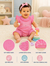 Niki Nova Baby Girls Flutter Sleeve Romper Soft Cotton Wear