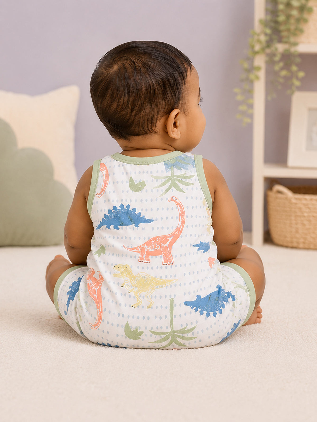 Niki Nova Baby Girls Flutter Sleeve Romper Soft Cotton Wear